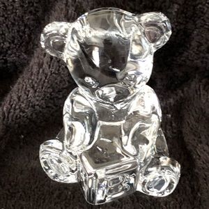 Waterford Crystal Teddy Bear Figurine 3”x3” Used but gently
